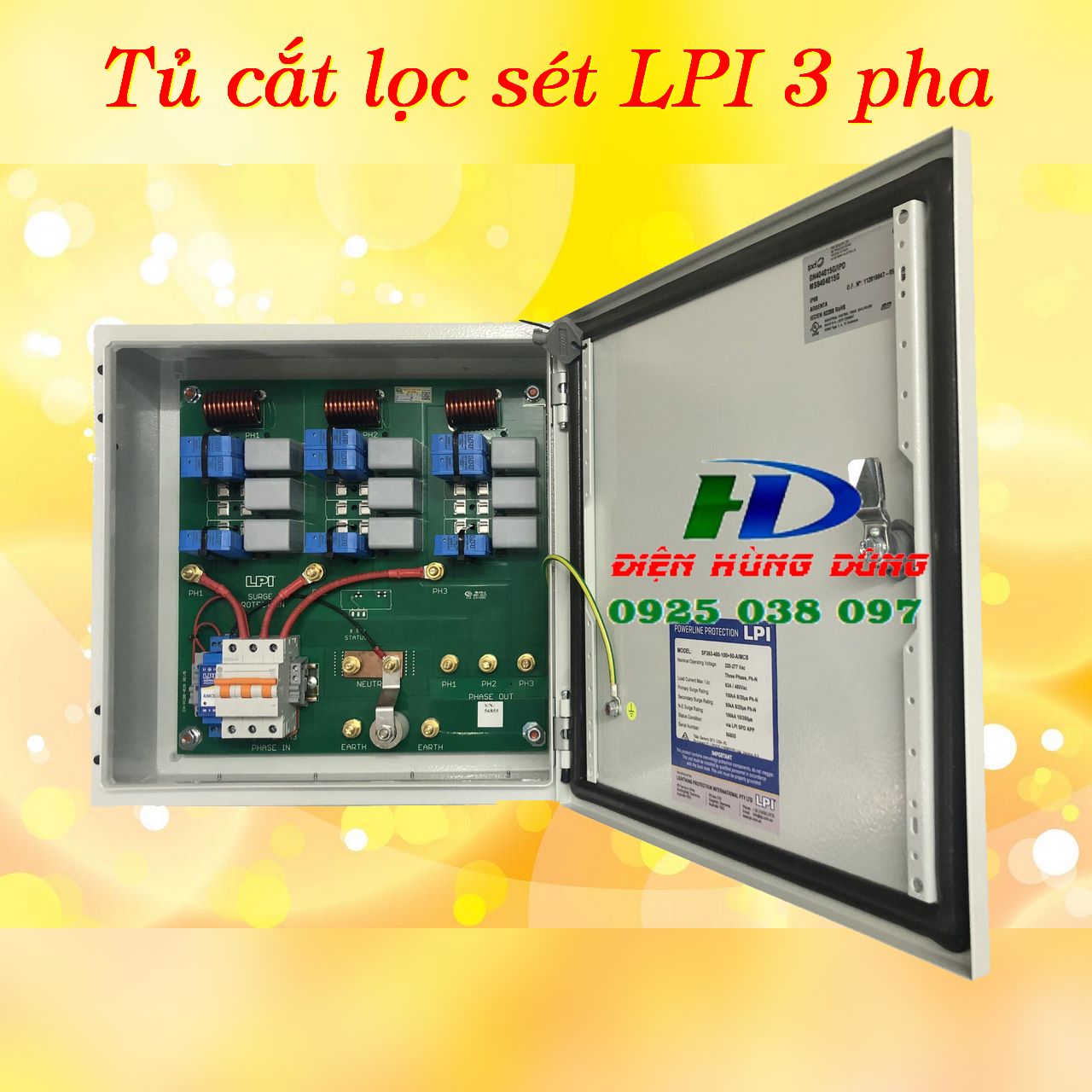 tủ cắt lọc sét 3 pha 32A 63A 125A 200A 300A 400A 500A 630A 800A 900A 1000A