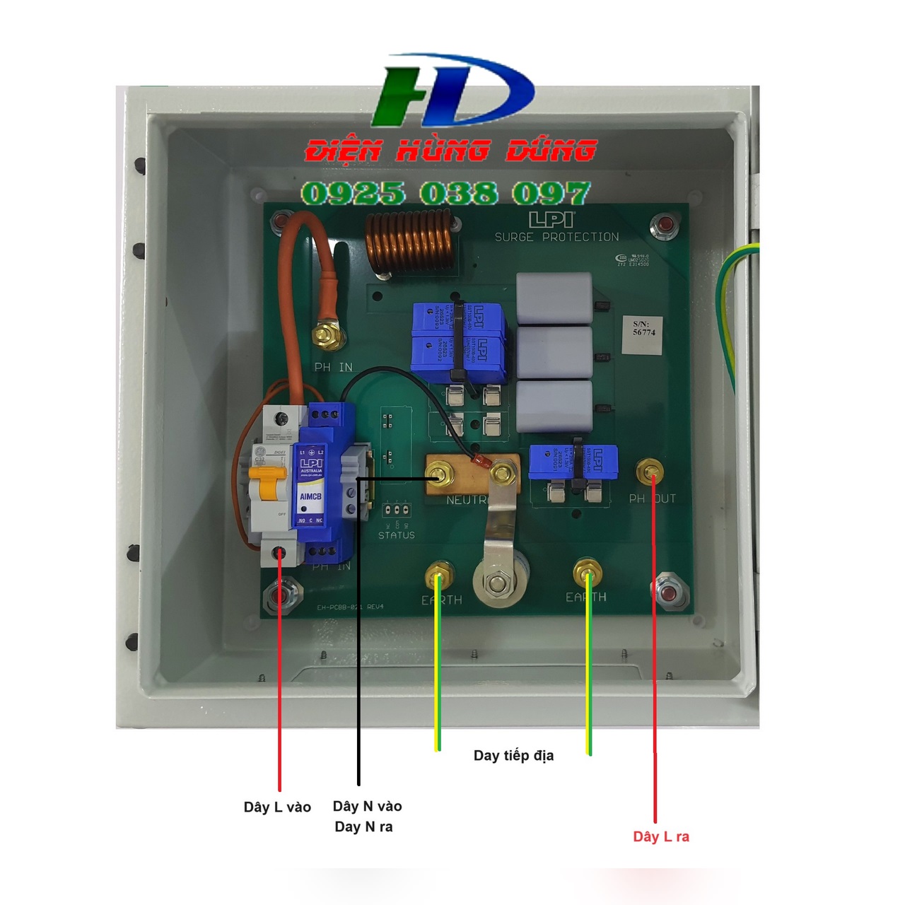 Tủ cắt lọc sét 1 pha 32A 150kA 50kA SF132-385-150+50-AIMCB